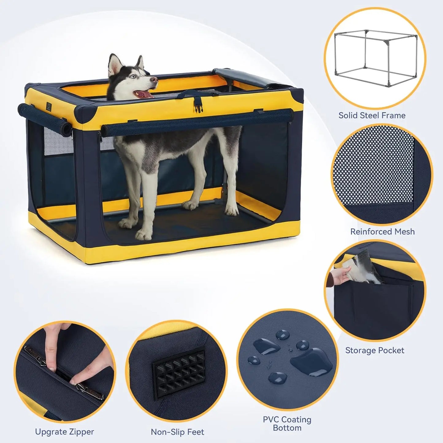 Soft Dog Crate For Large Dogs With Durable Frame Waterproof