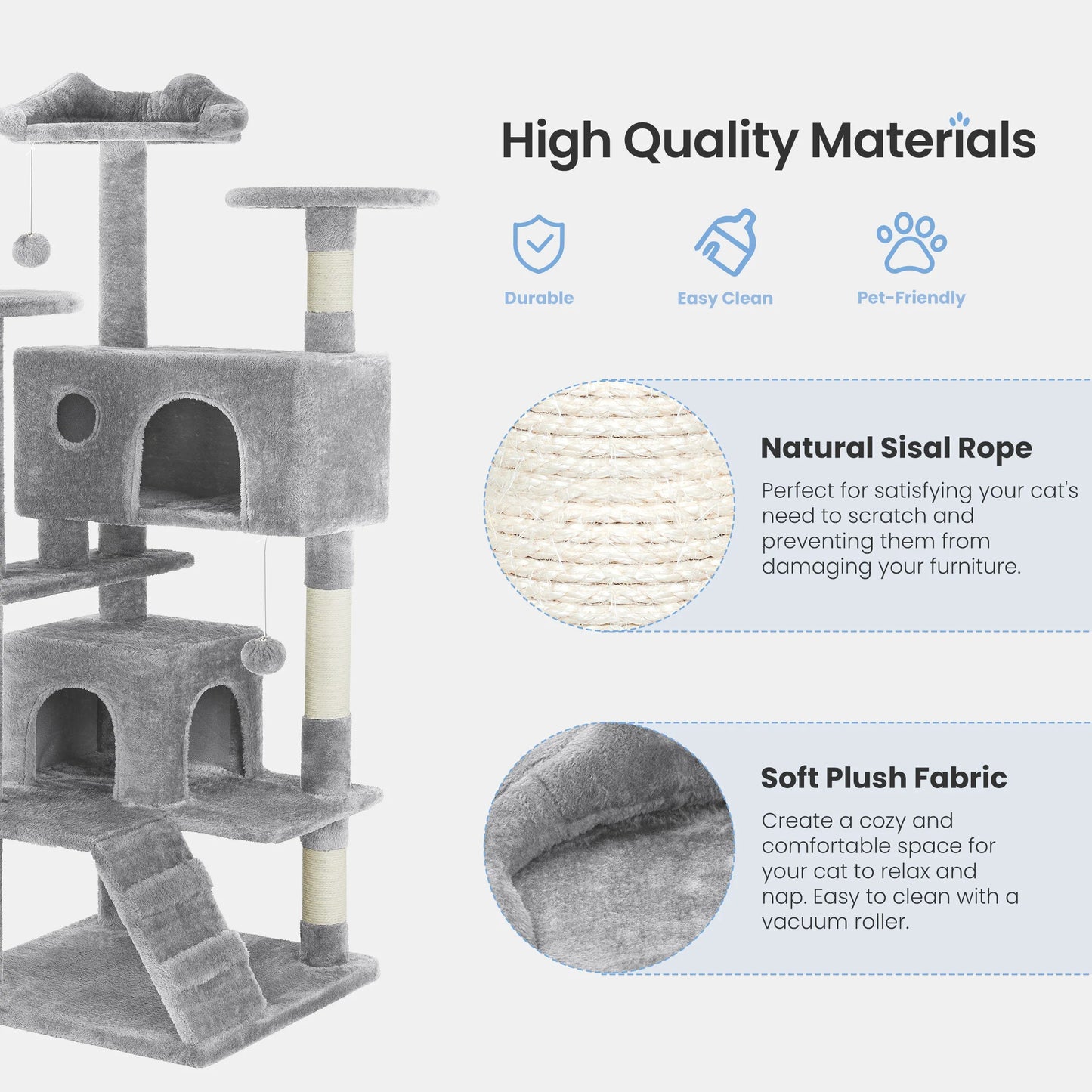 MCQ Indoor Cat Tree Tower With Platforms And Sisal Post