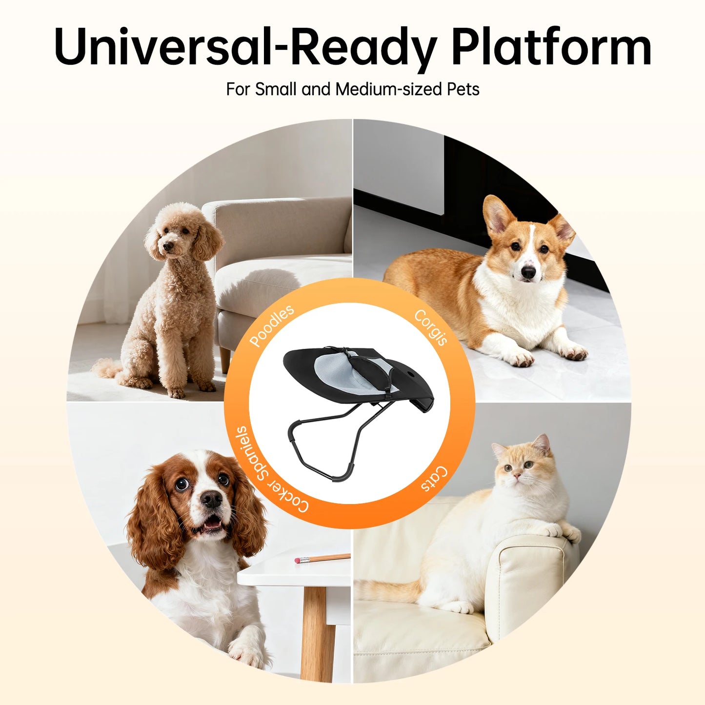 Pet Rocker Bed With Adjustable Height For Small Dogs