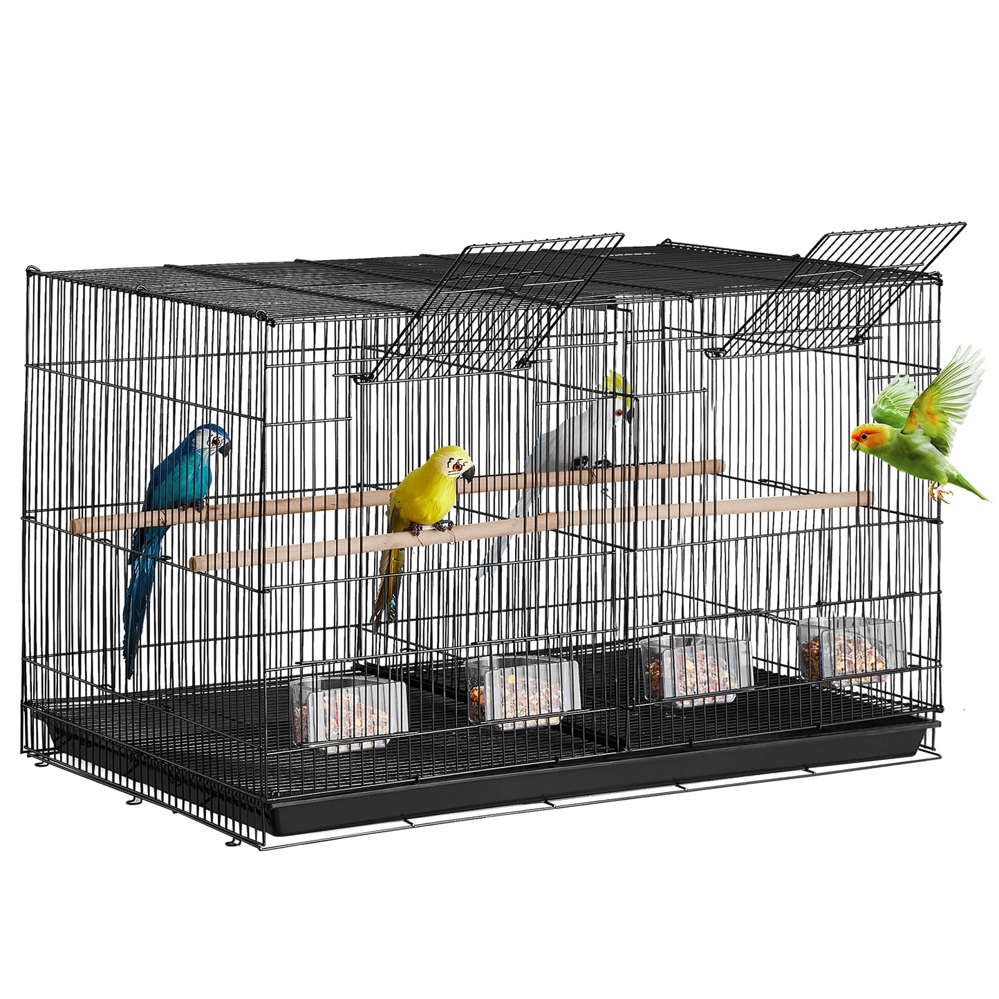 SucceBuy Stackable Divider Bird Cage For Small Birds With Handle