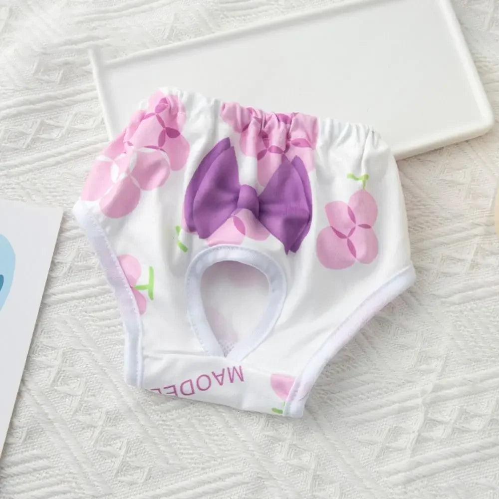Washable Dog Physiological Pants Cartoon Print Leakproof Breathable Diaper
