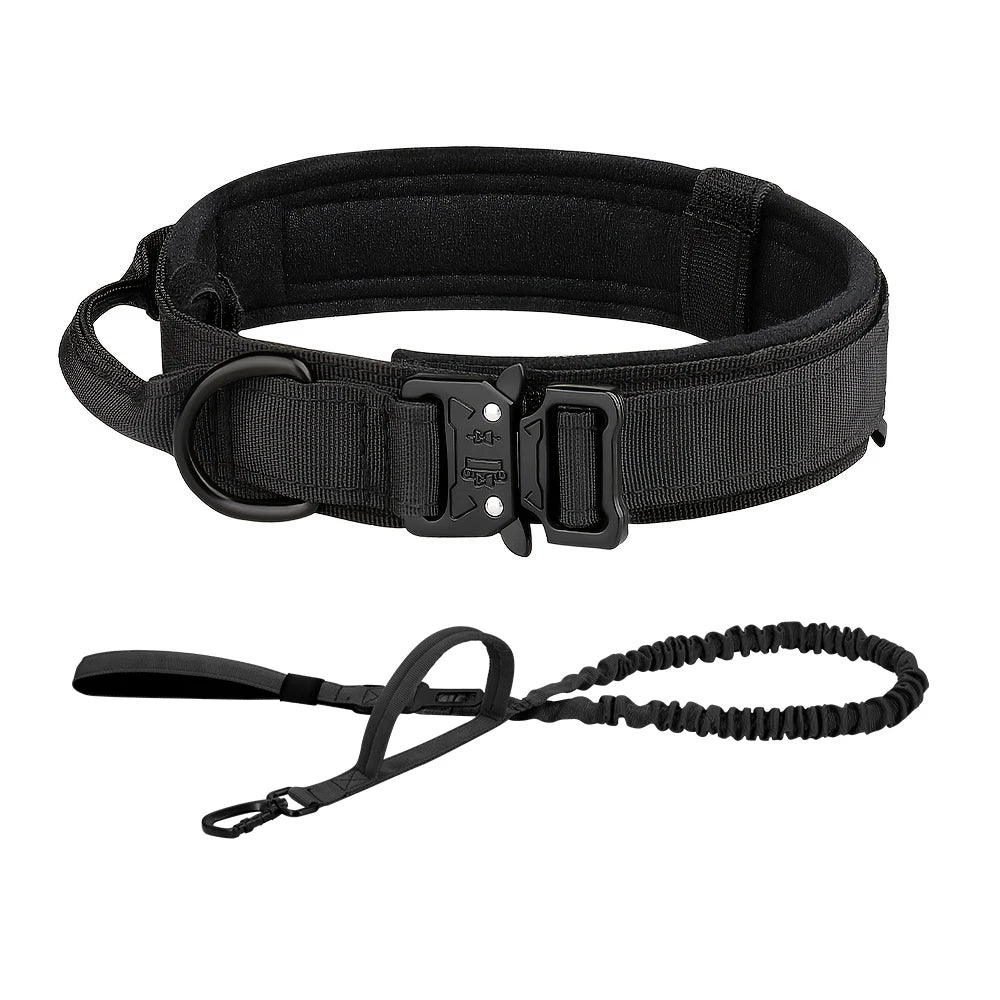 PETRAVEL CN Adjustable Tactical Dog Collar and Leash Set