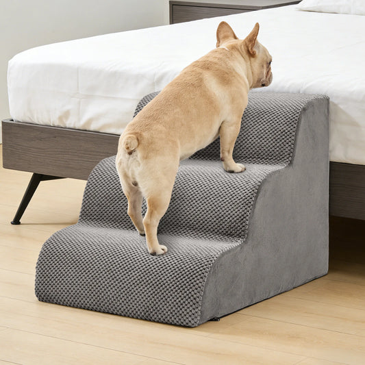 Curved Three To Five Step High Density Foam Dog Stairs