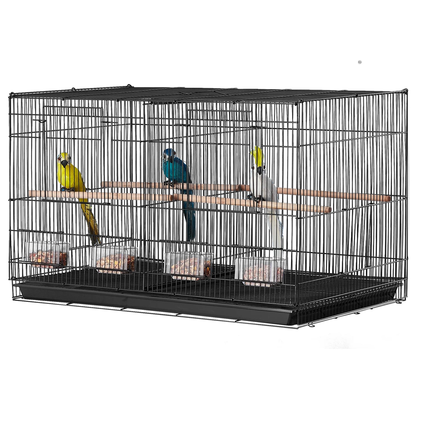 SucceBuy Stackable Divided Travel Bird Cage With Sturdy Handle