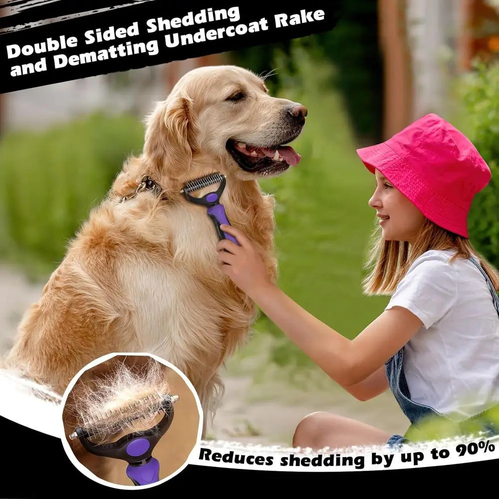 Grooming Kit Double Sided Slicker Brush For Dogs Cats Horses