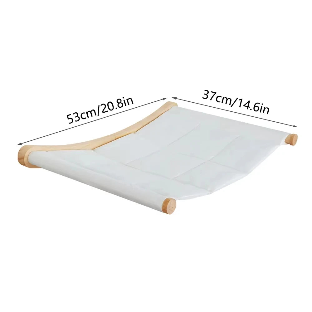 Wall Mounted Pine Wood Cat Bridge With Sisal Rope Steps