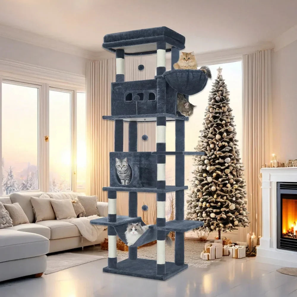 Cat Tree For Indoor Cats, Large Multi-Tier Tower With Condo