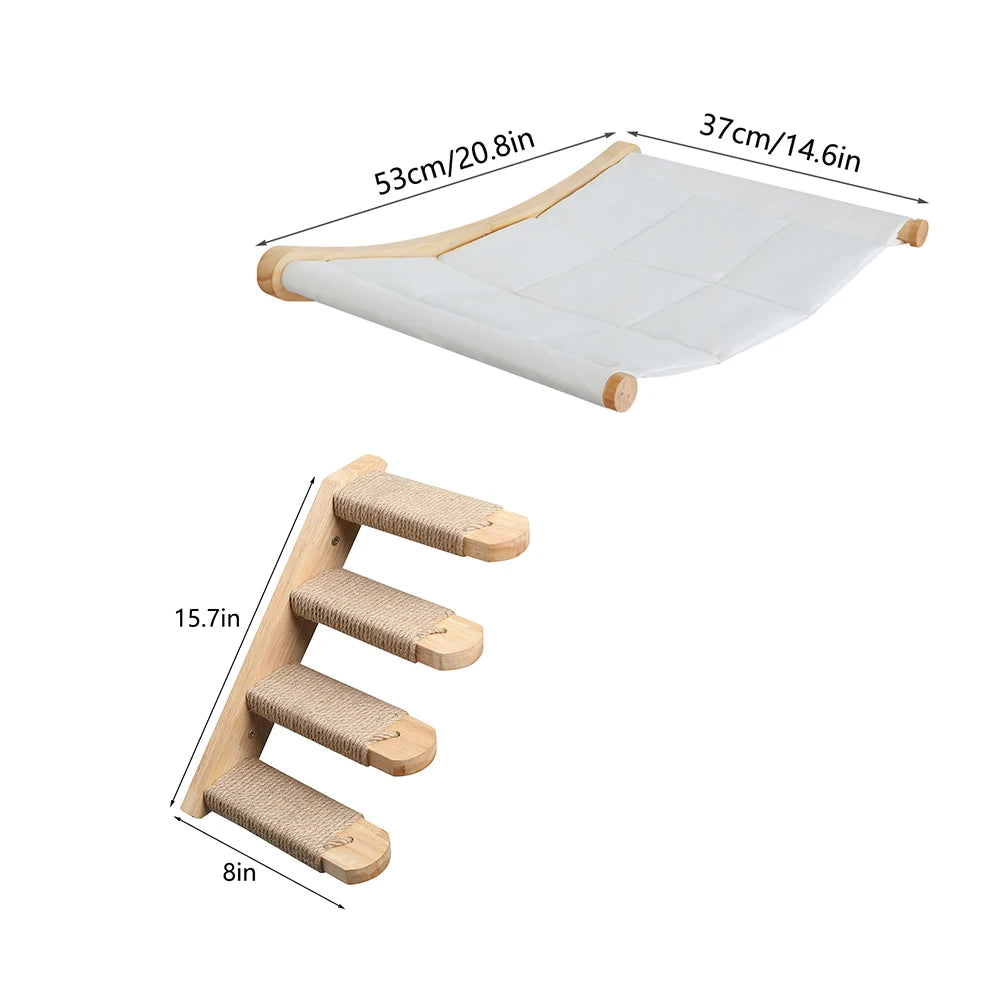 CWV Wall Mounted Cat Hammock With Premium Sisal Scratcher