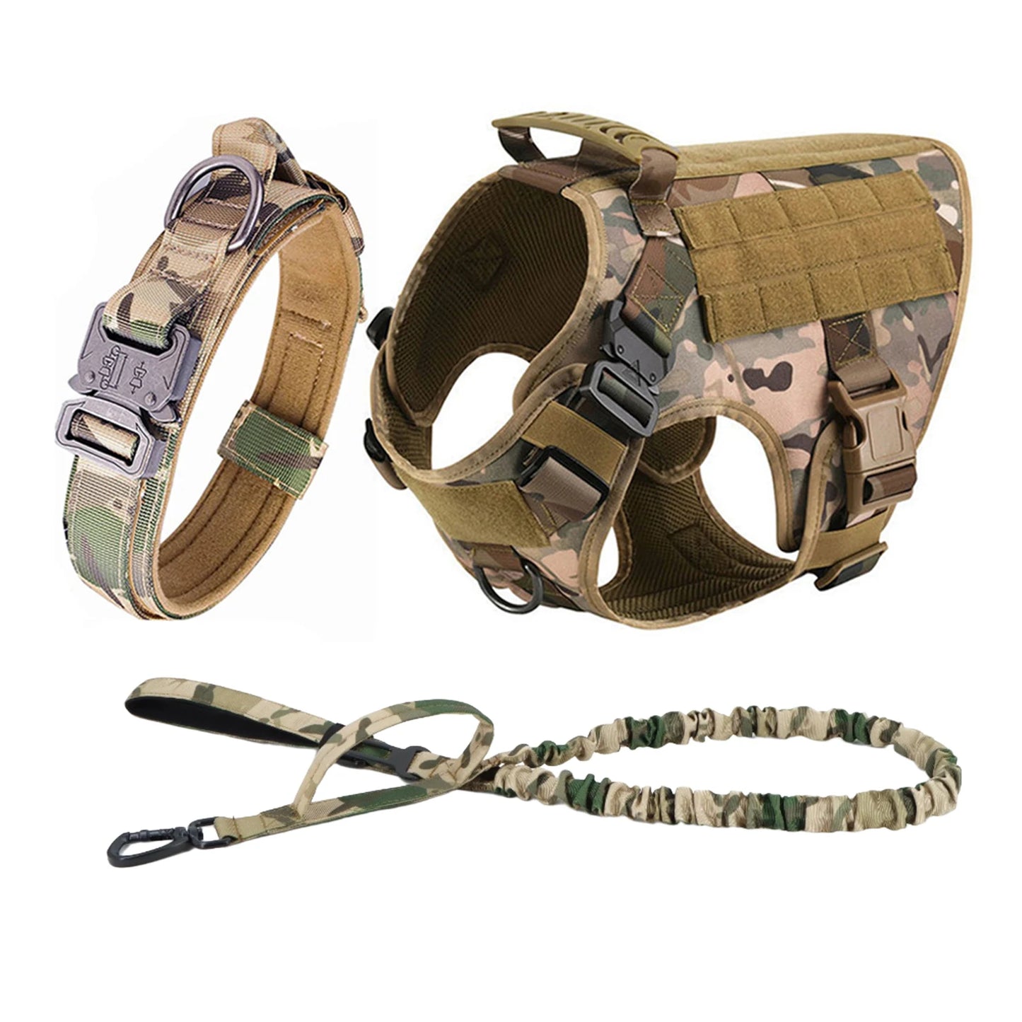 Tactical Dog Harness Vest With Molle Pouches For Large Dogs