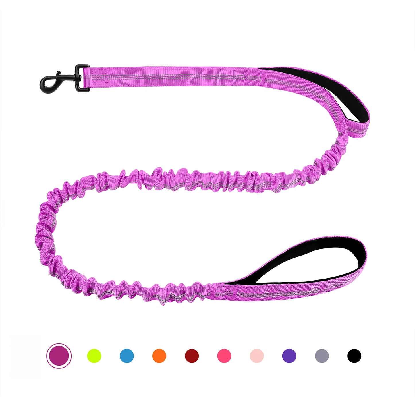 Bungee Dog Leash With Shock Absorption And Dual Padded Handles