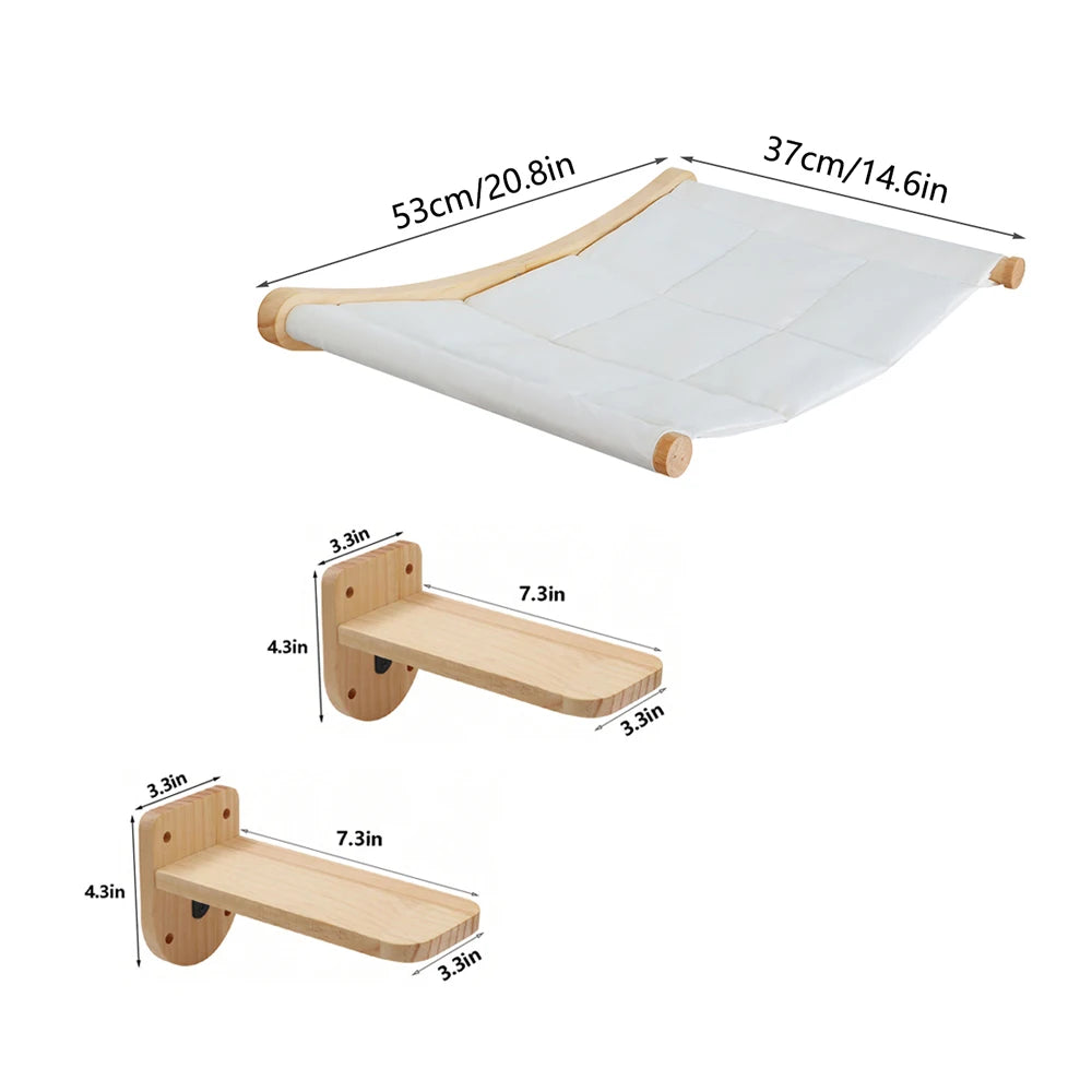 CWV Wall Mounted Cat Hammock With Premium Sisal Scratcher