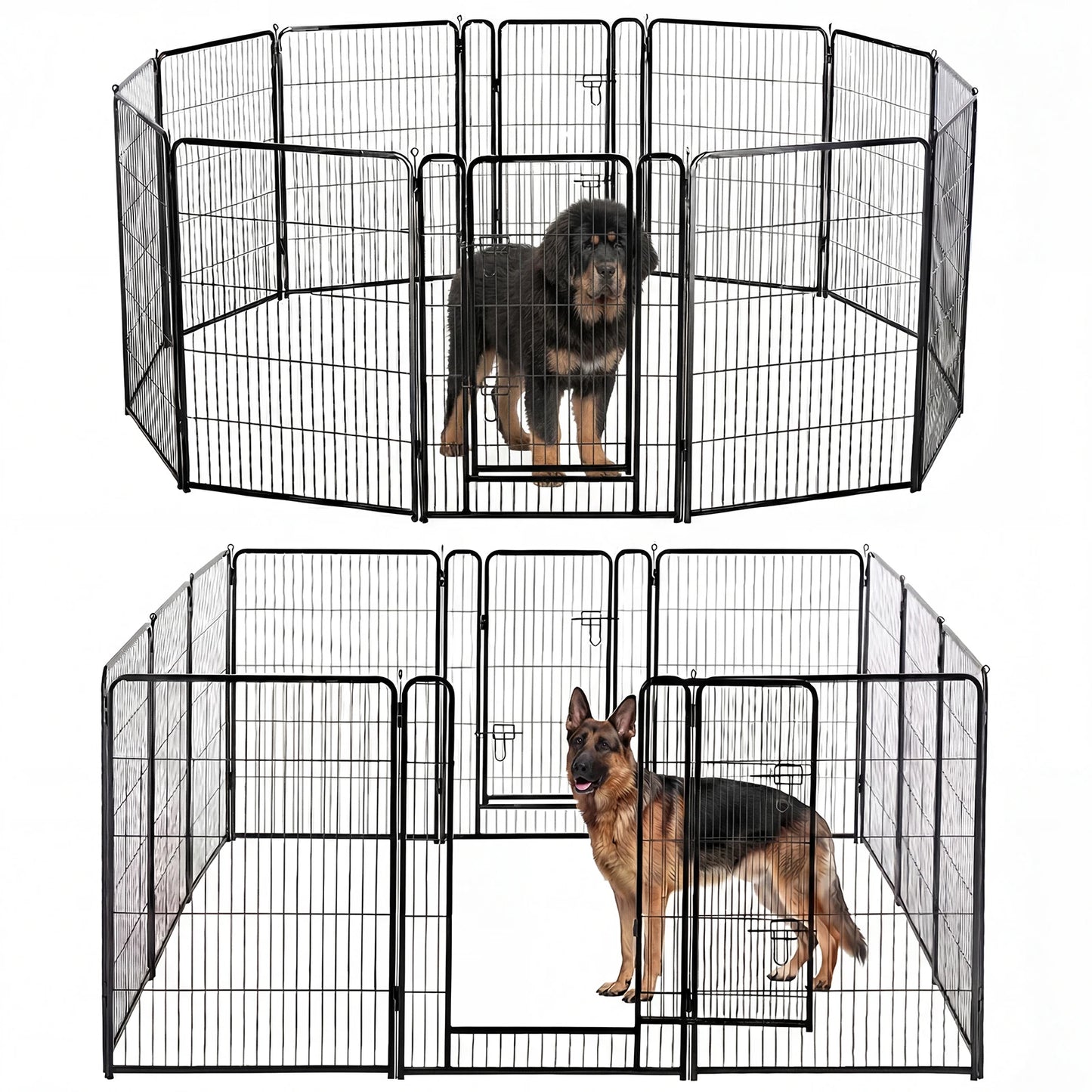 JHK Foldable Metal Dog Playpen Pet Fence Indoor Outdoor Exercise