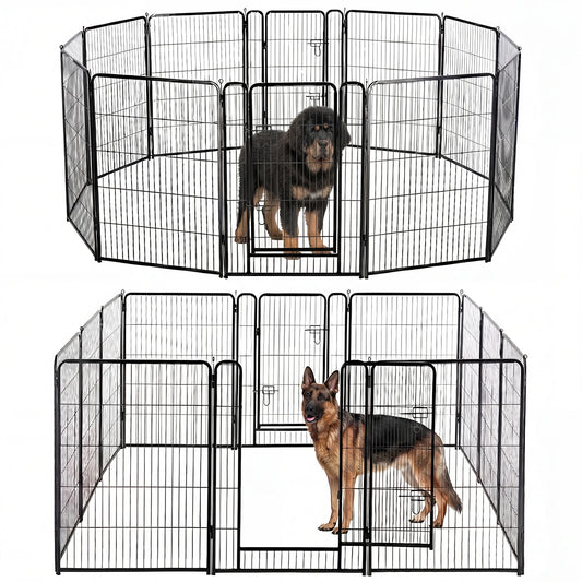 JHK Foldable Metal Dog Playpen Pet Fence Indoor Outdoor Exercise
