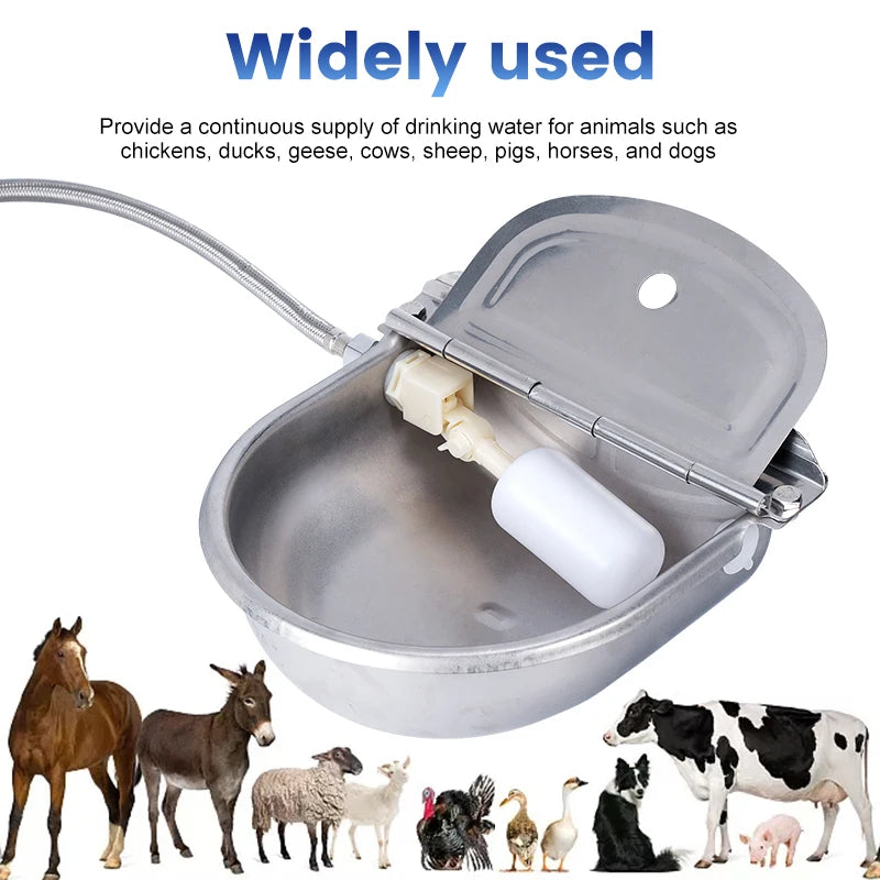 Jiecare Stainless Steel Automatic Drinking Bowl For Pets And Livestock