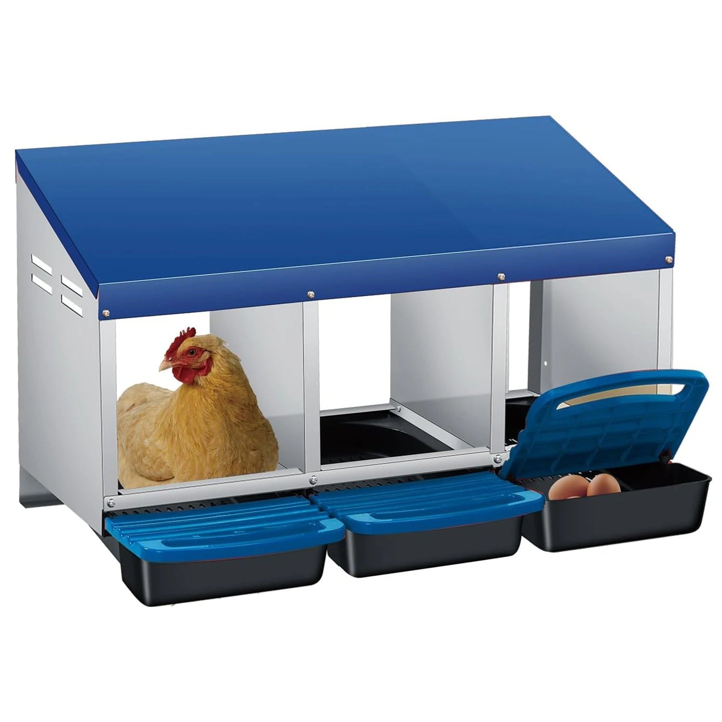 TWISTER.CK Metal Chicken Nesting Box With Automatic Egg Roll Out