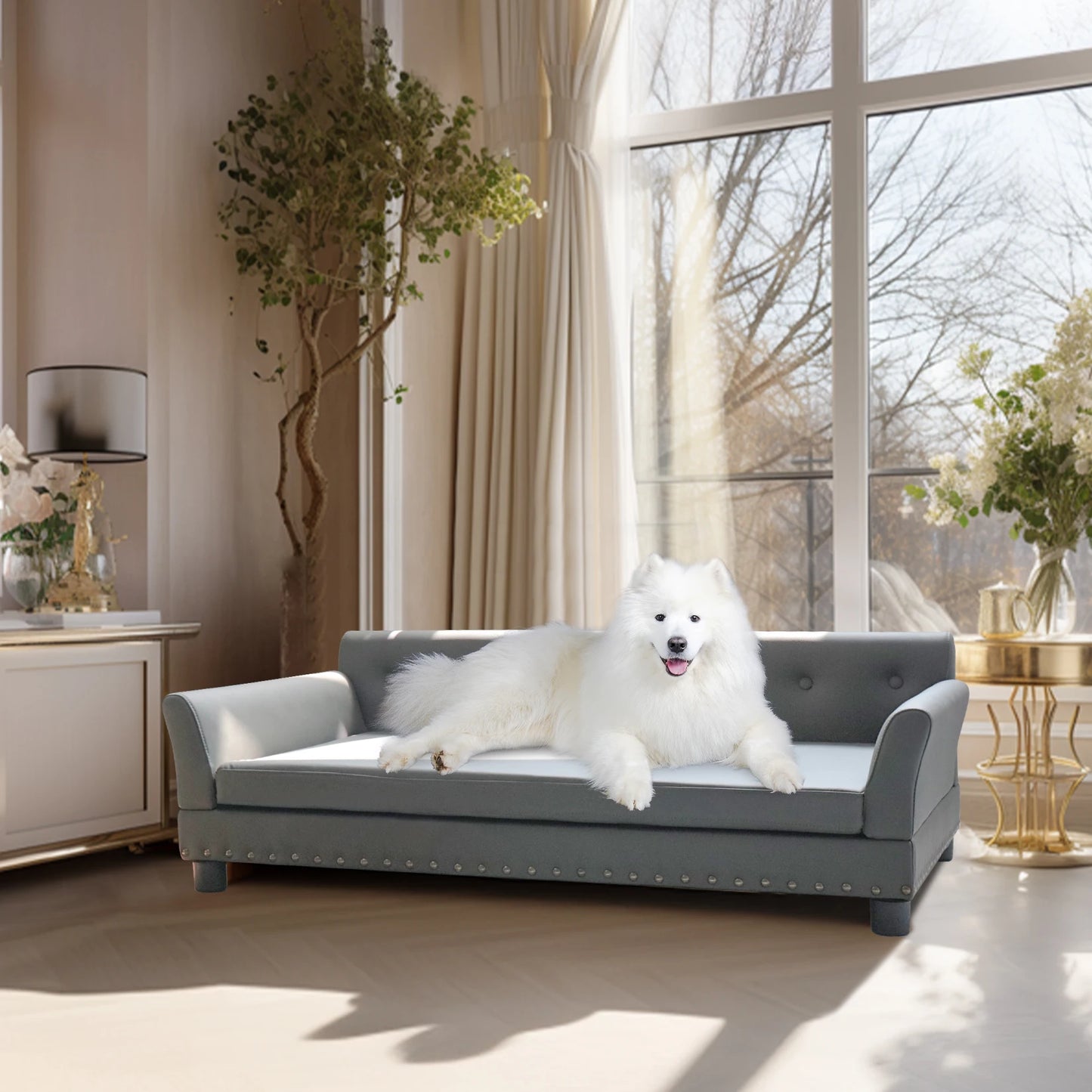 Bingopaw Elevated Dog Bed With Removable Waterproof Cushion