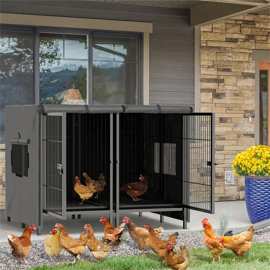 BINGOPAW Jumbo Metal Pet Playpen With Steel Lock And Trays