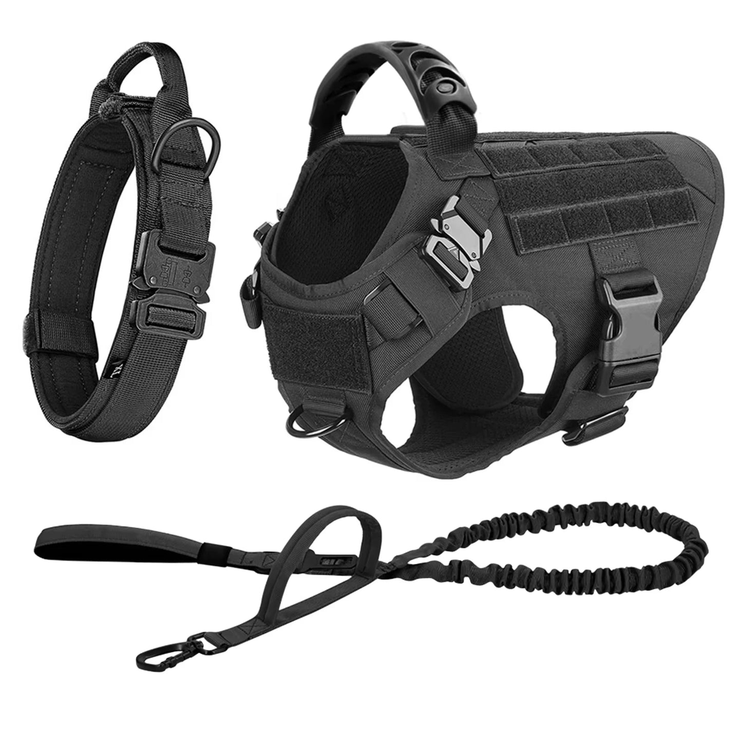 Tactical Dog Harness And Leash Set With Adjustable Vest