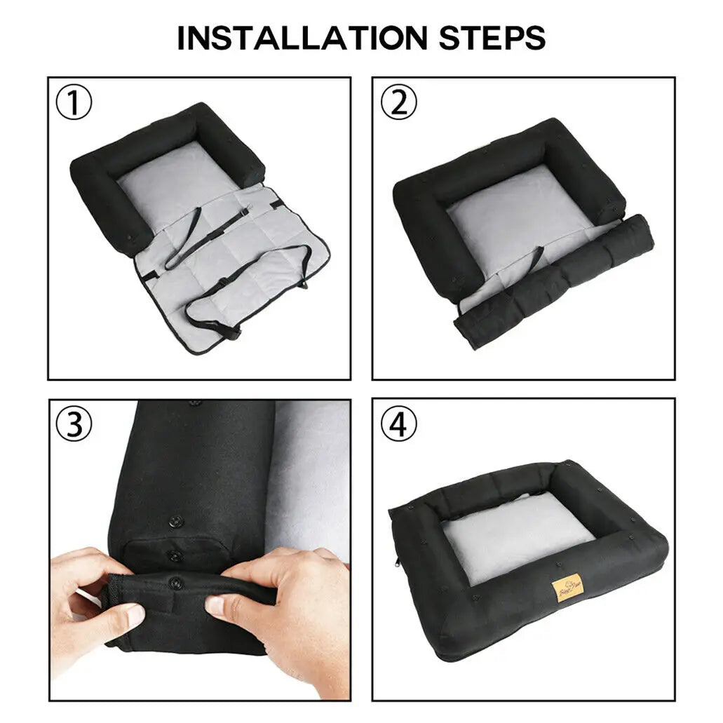BINGOPAW Waterproof Car Seat Bed For Dogs With Removable Pad