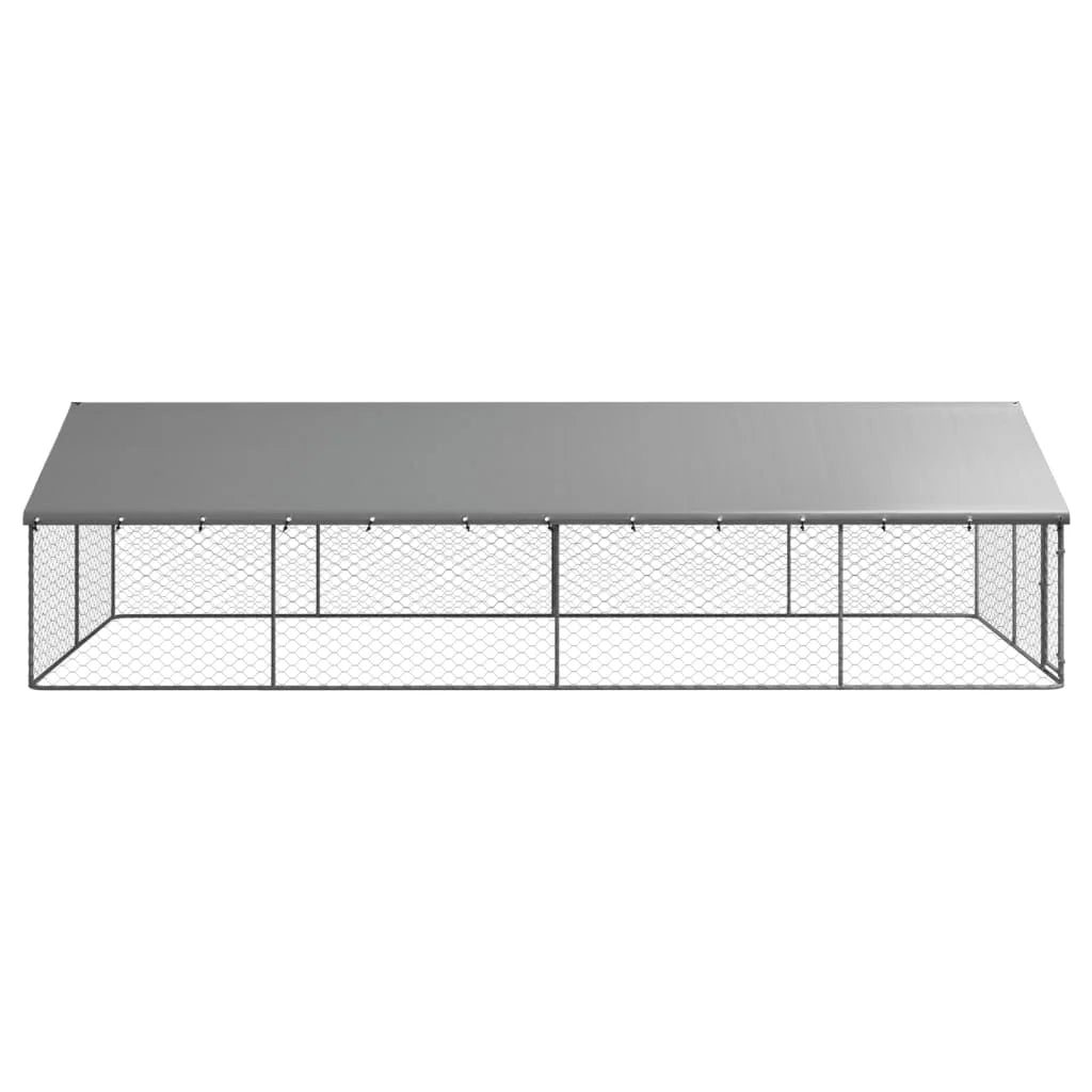 Outdoor Kennel With Roof For Dogs Galvanized Steel