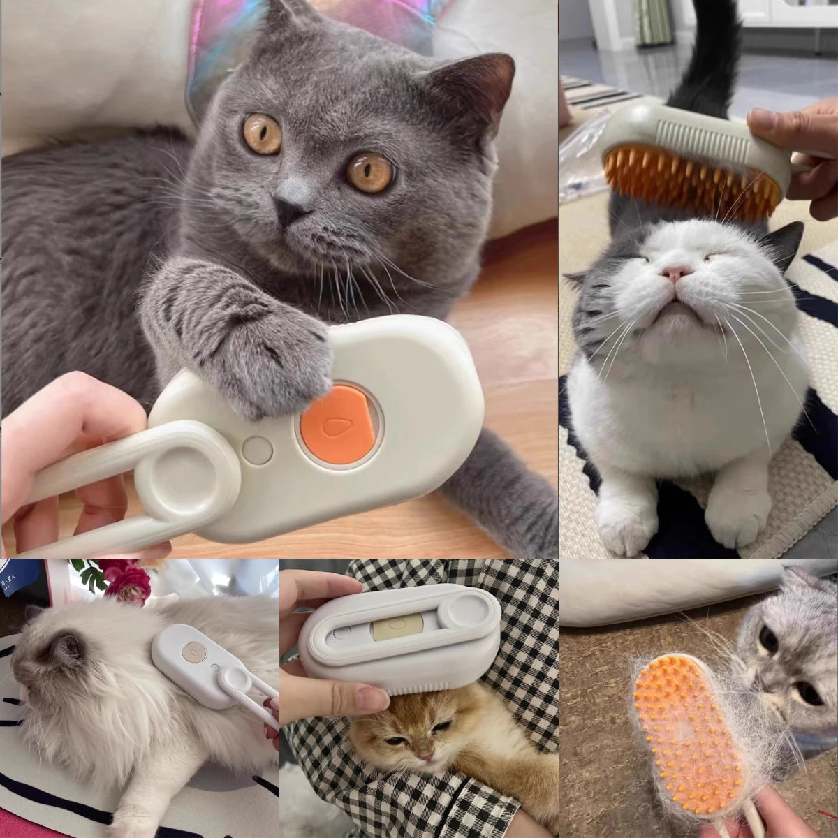 3 In 1 Electric Pet Grooming Brush With Steam Spray