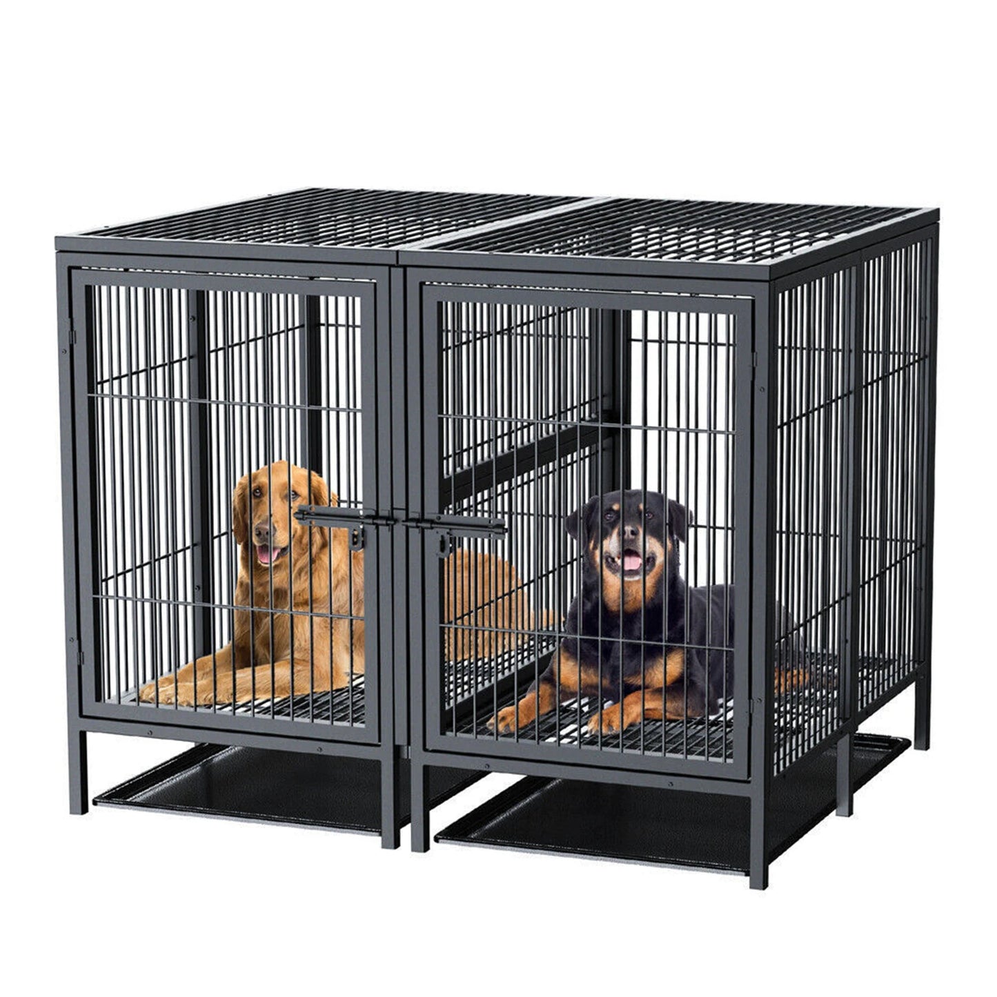 BINGOPAW Jumbo Metal Pet Playpen With Steel Lock And Trays