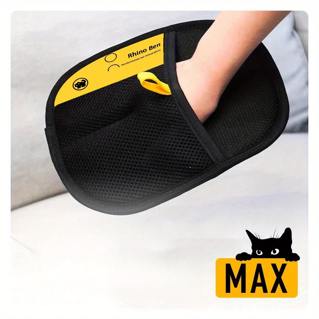 Pet Hair Removal Gloves 2 Piece Double Sided Grooming Gloves