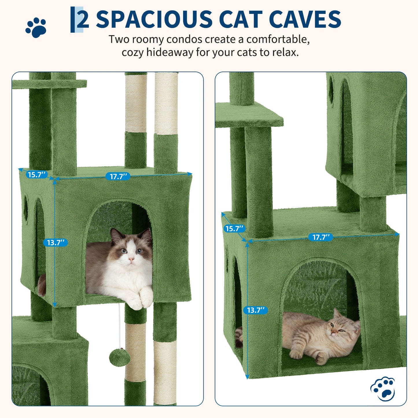 HiMISS Multi-Level Cat Tree Tower For Large Cats Maine Coons