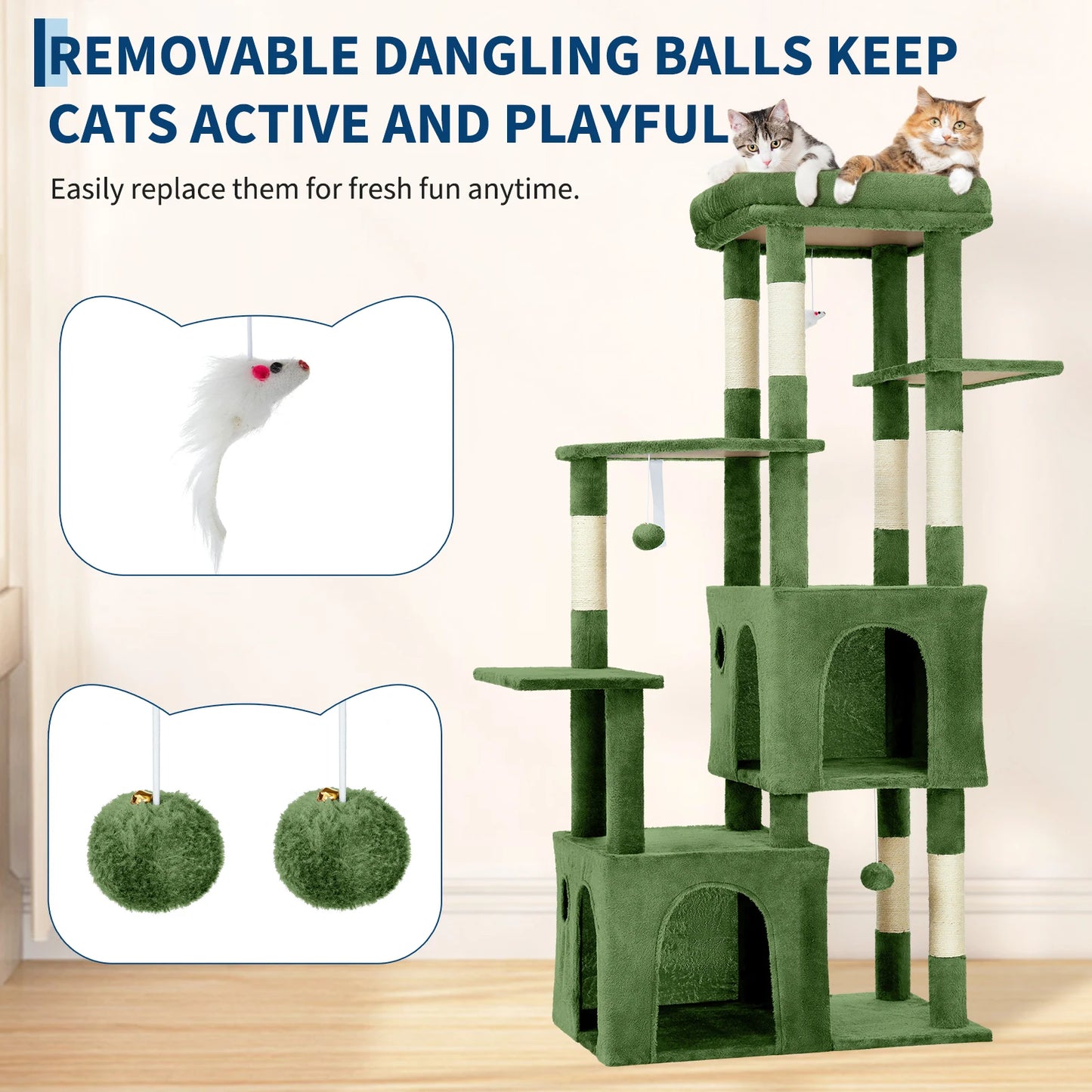 HiMISS Multi-Level Cat Tree Tower For Large Cats Maine Coons