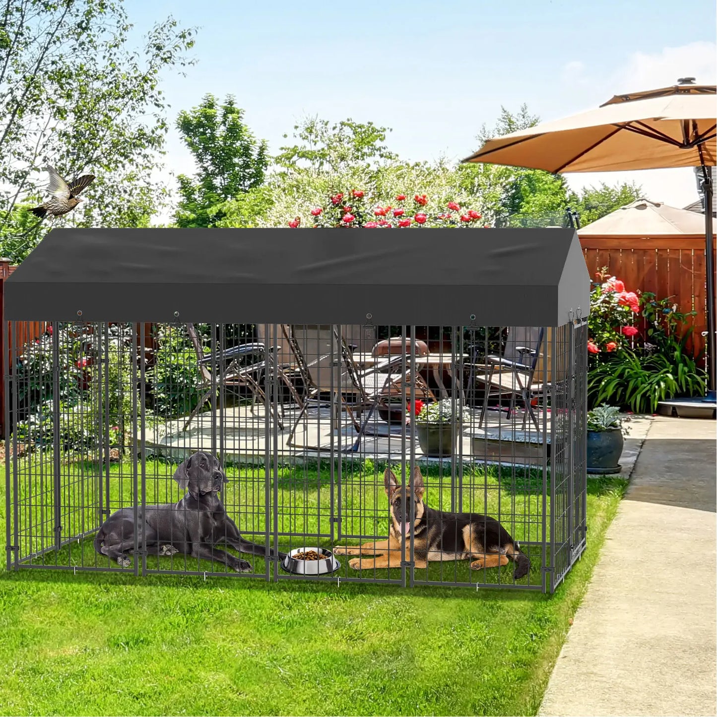 Oversize Dog Cage Outdoor Run Enclosure Playpen With Roof