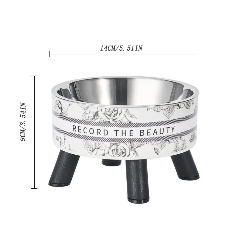 Cartoon Pet Neck Protection Stainless Steel Cat Bowl