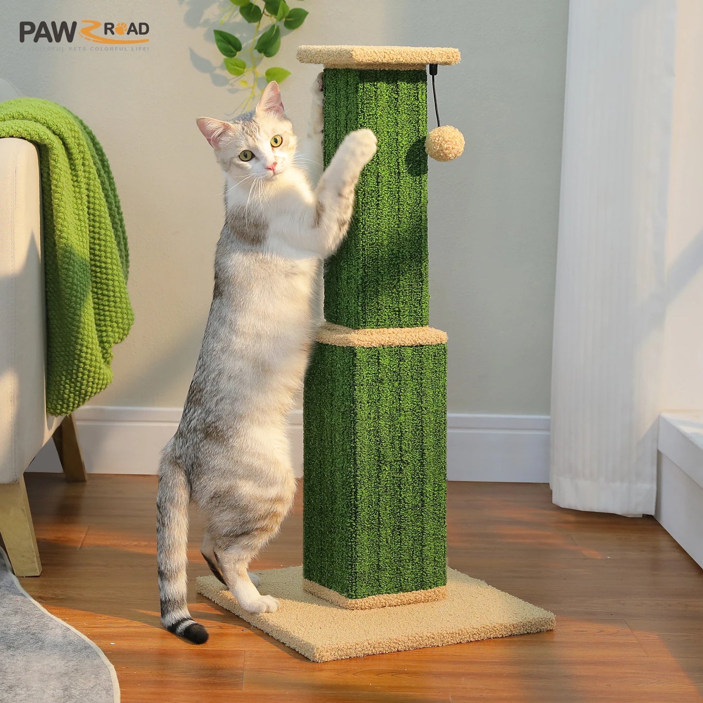 PAWZ Road Cat Scratching Post With Woven Sisal Dangling Ball