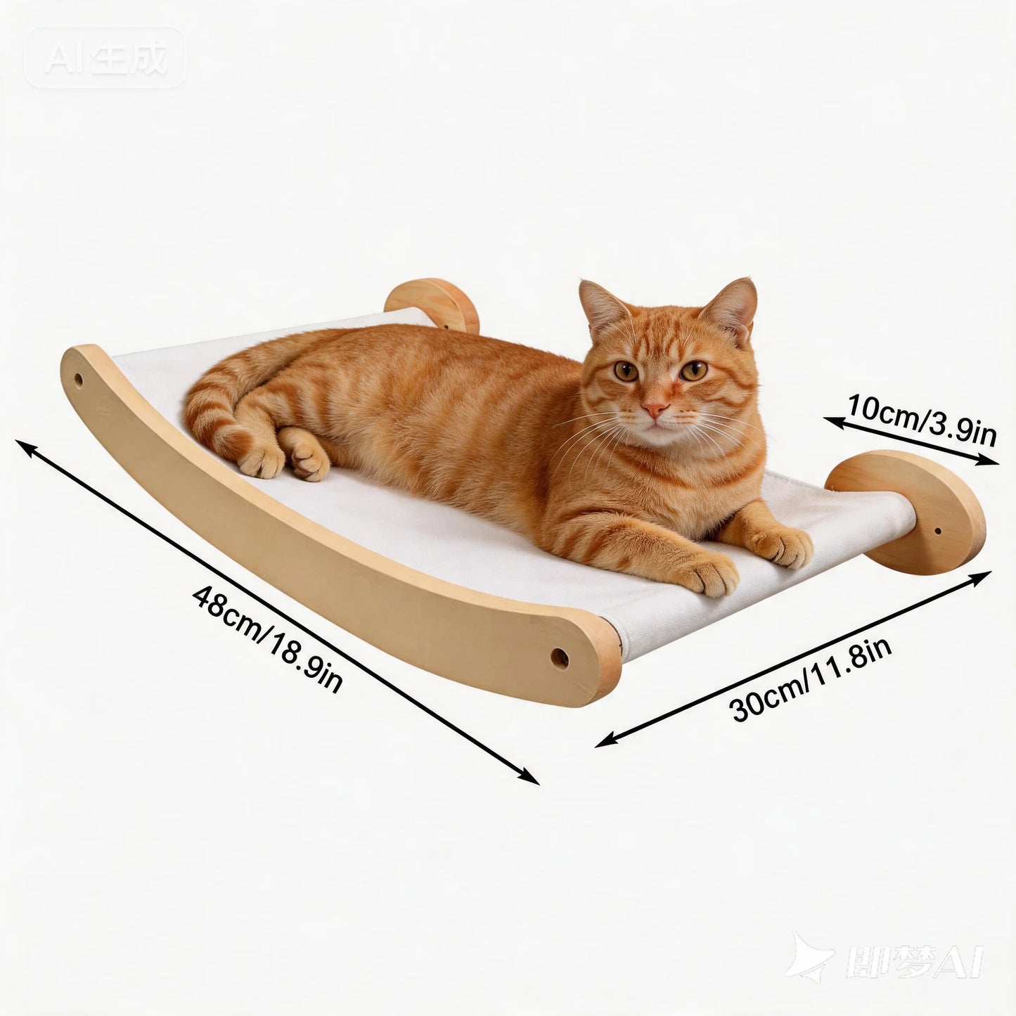 CWV Wall Mounted Cat Hammock With Sisal Rope Climbing Shelf