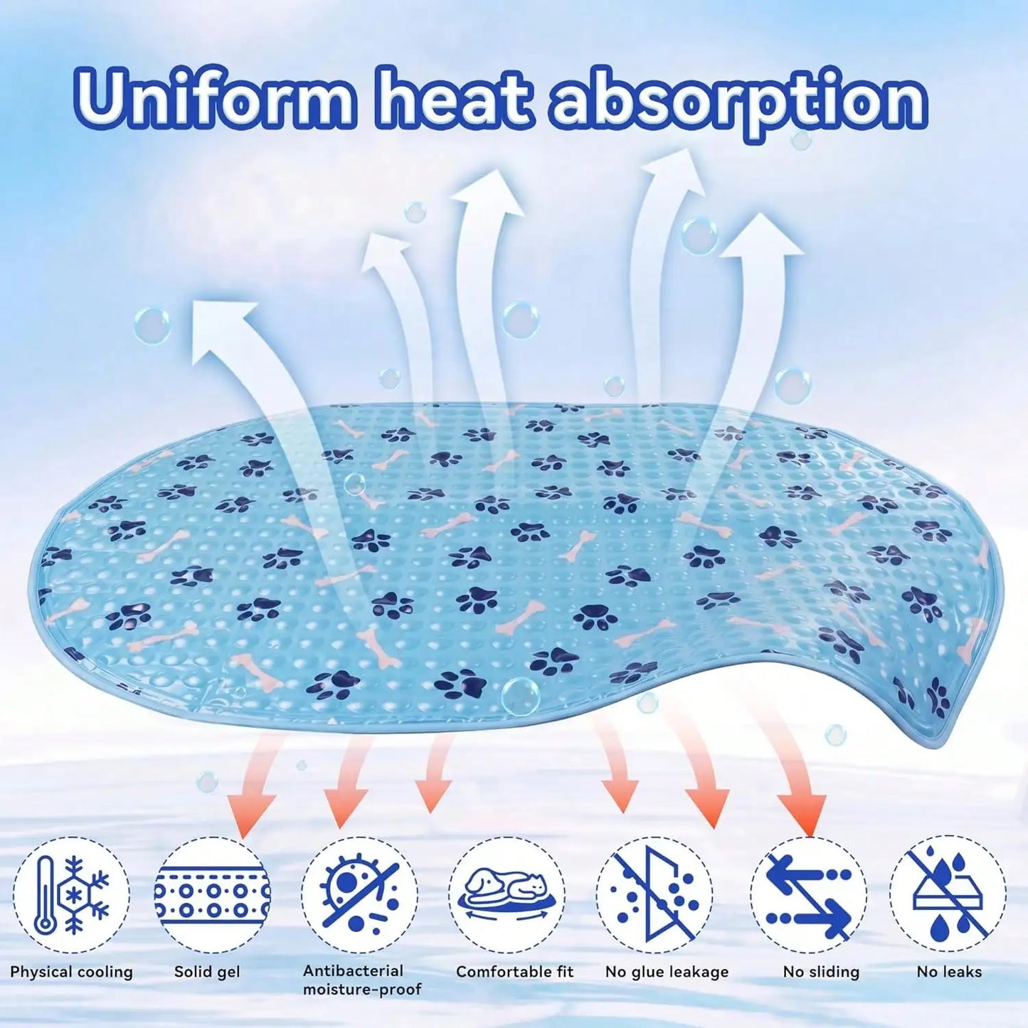 Gel Pet Cooling Mat With Non Slip Waterproof Surface For Dogs