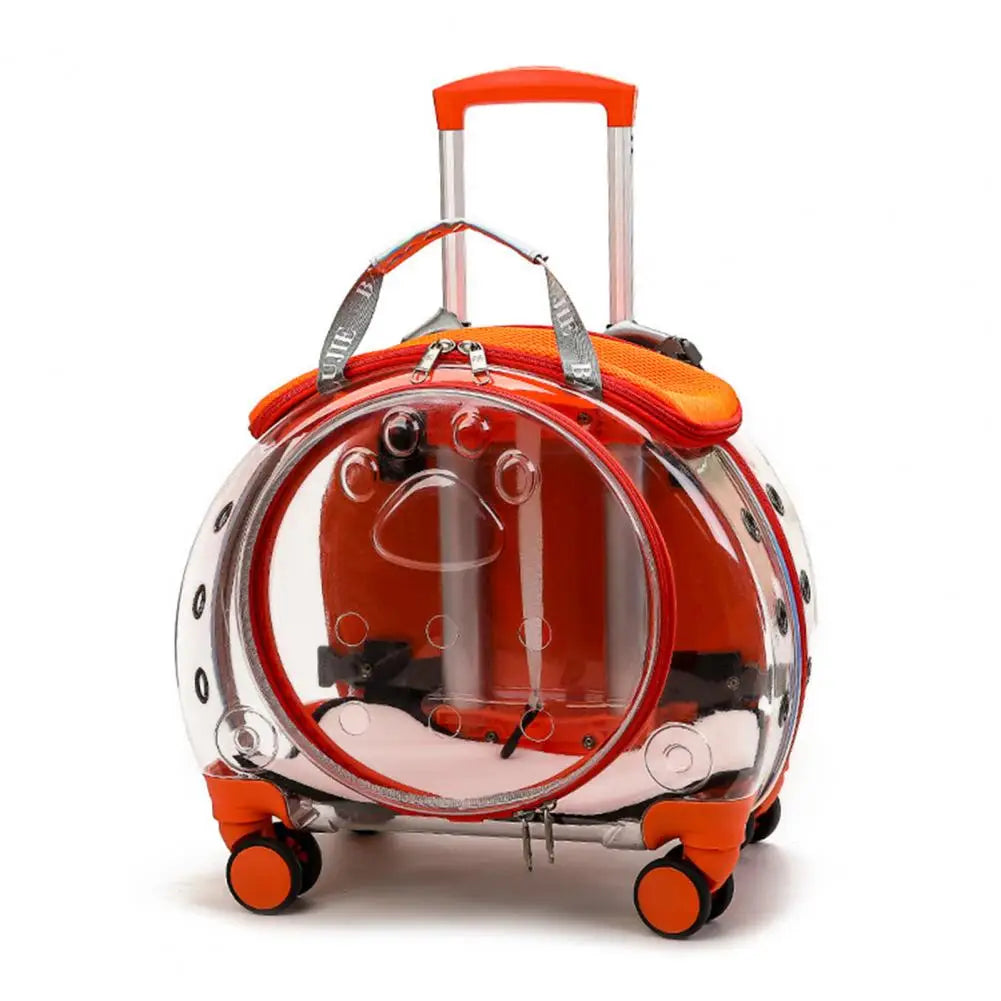 Pet Trolley Case With Ventilation Holes For Cats Travel Carrier