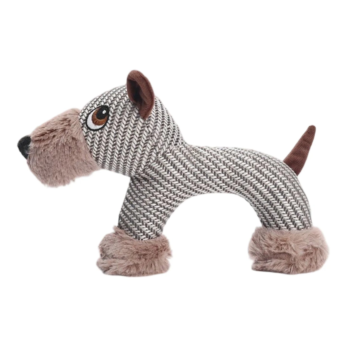 Squeaky Dog Teeth Grinding Toy Interactive Plush Linen Chew Toy