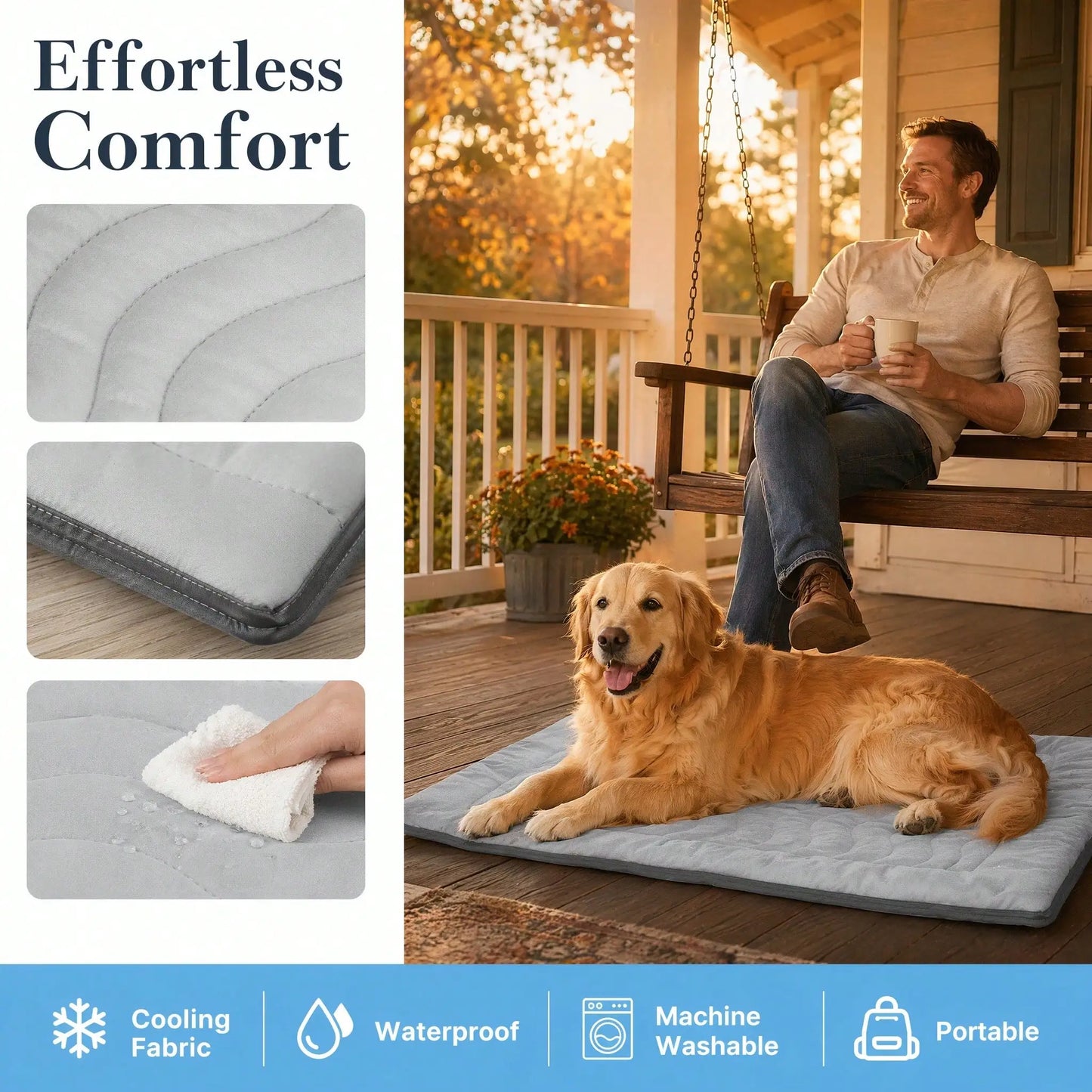 Washable Non Slip Pet Cooling Mat Blanket For Indoor Pets