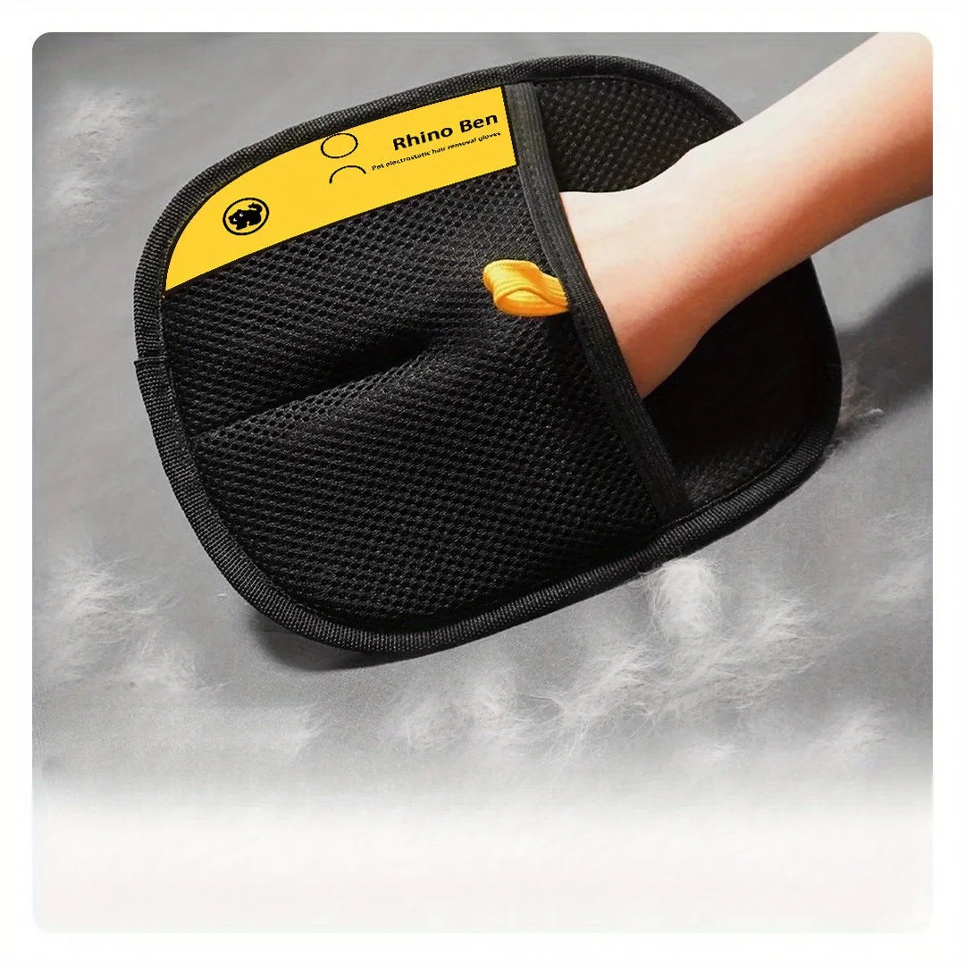 Pet Hair Removal Gloves 2 Piece Double Sided Grooming Gloves