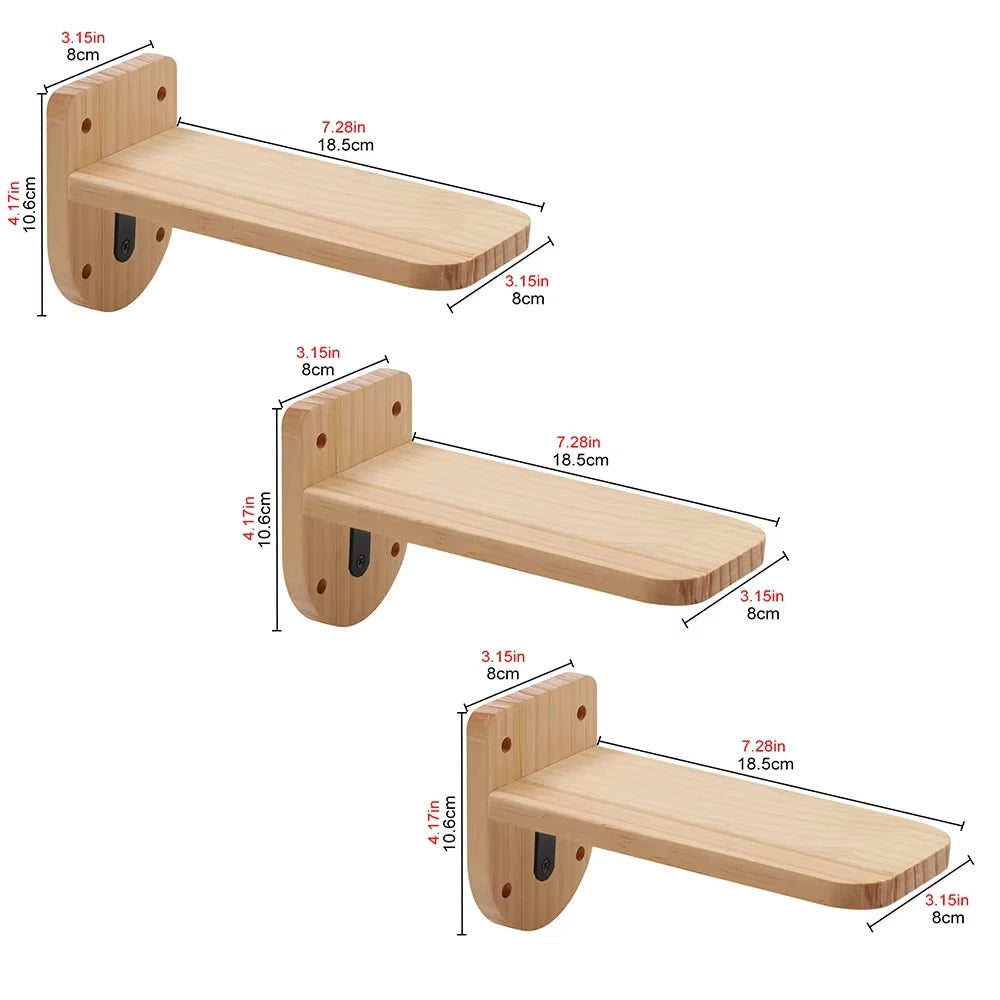 Wall Mounted Pine Wood Cat Bridge With Sisal Rope Steps