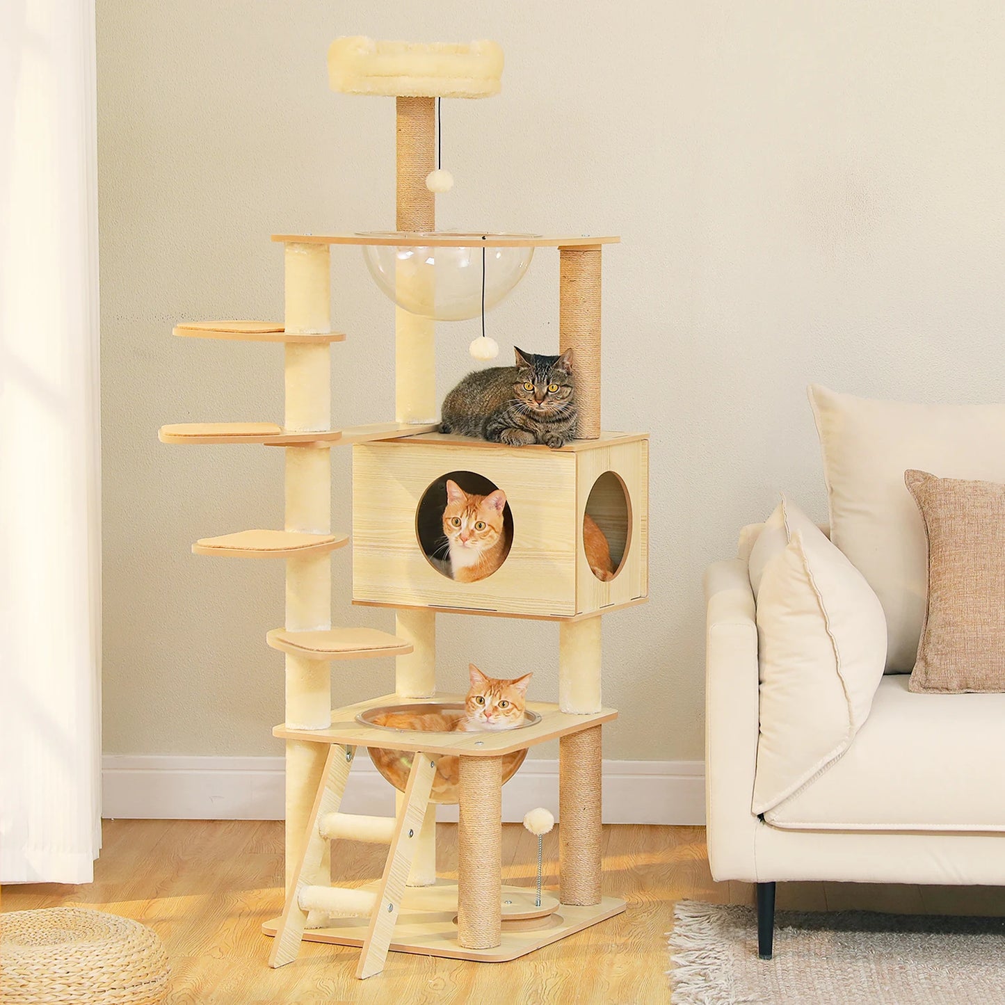 PAWZ Ro Multi Level Cat Tree With Scratching Posts Hammock