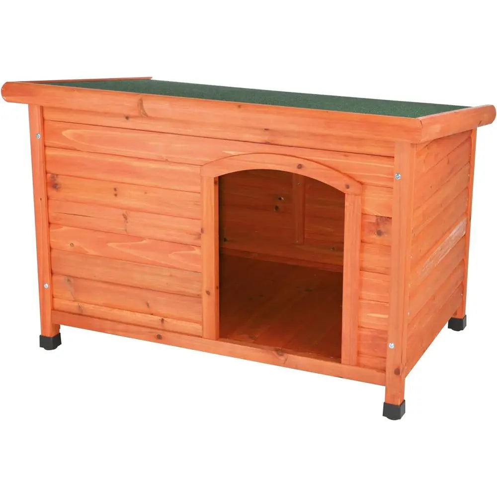 Glazed Pine Dog House Shelter With Traditional Design