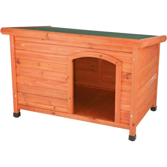 Glazed Pine Dog House Shelter With Traditional Design