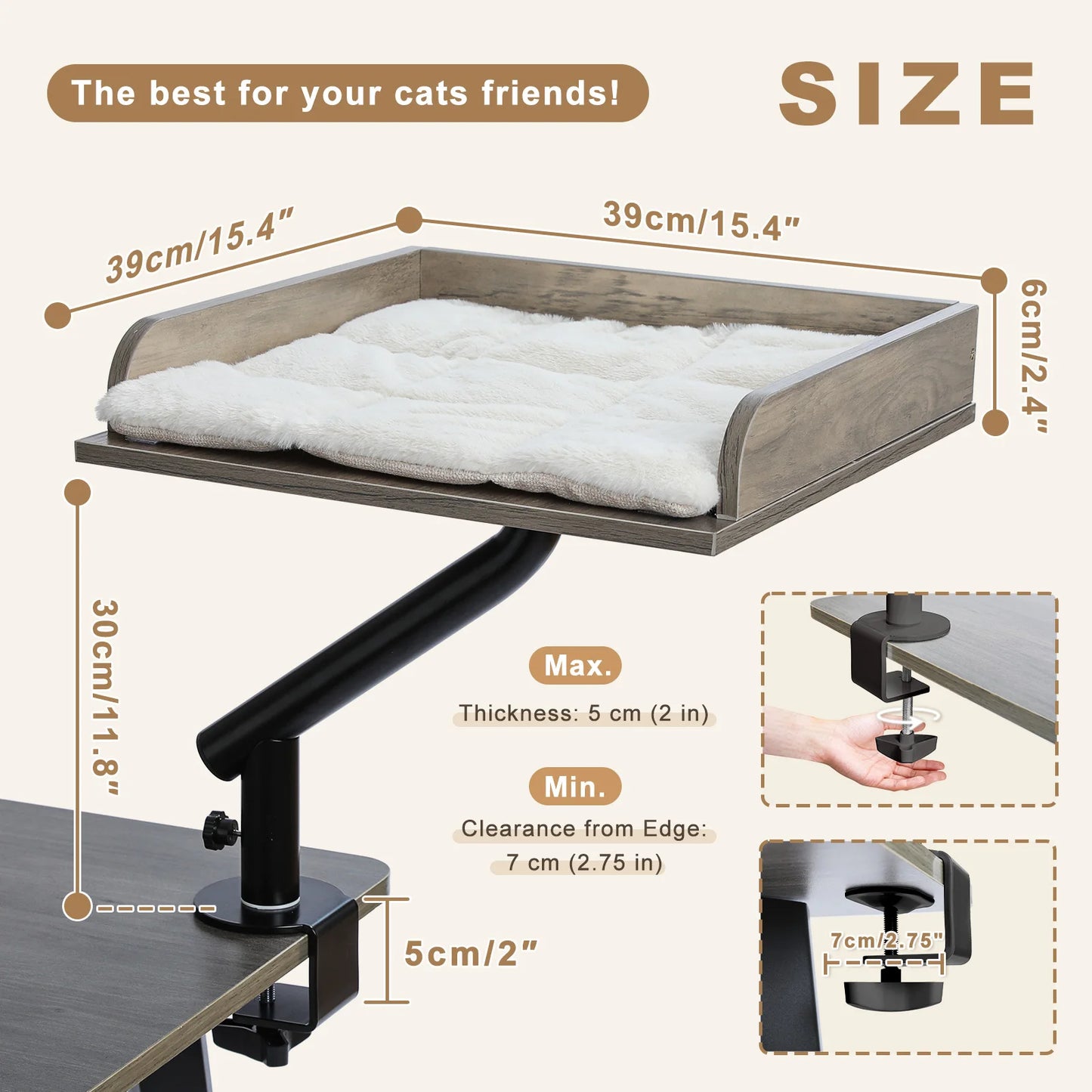 PAWZ Road Adjustable Rotatable Cat Desk Bed And Cat Hammock