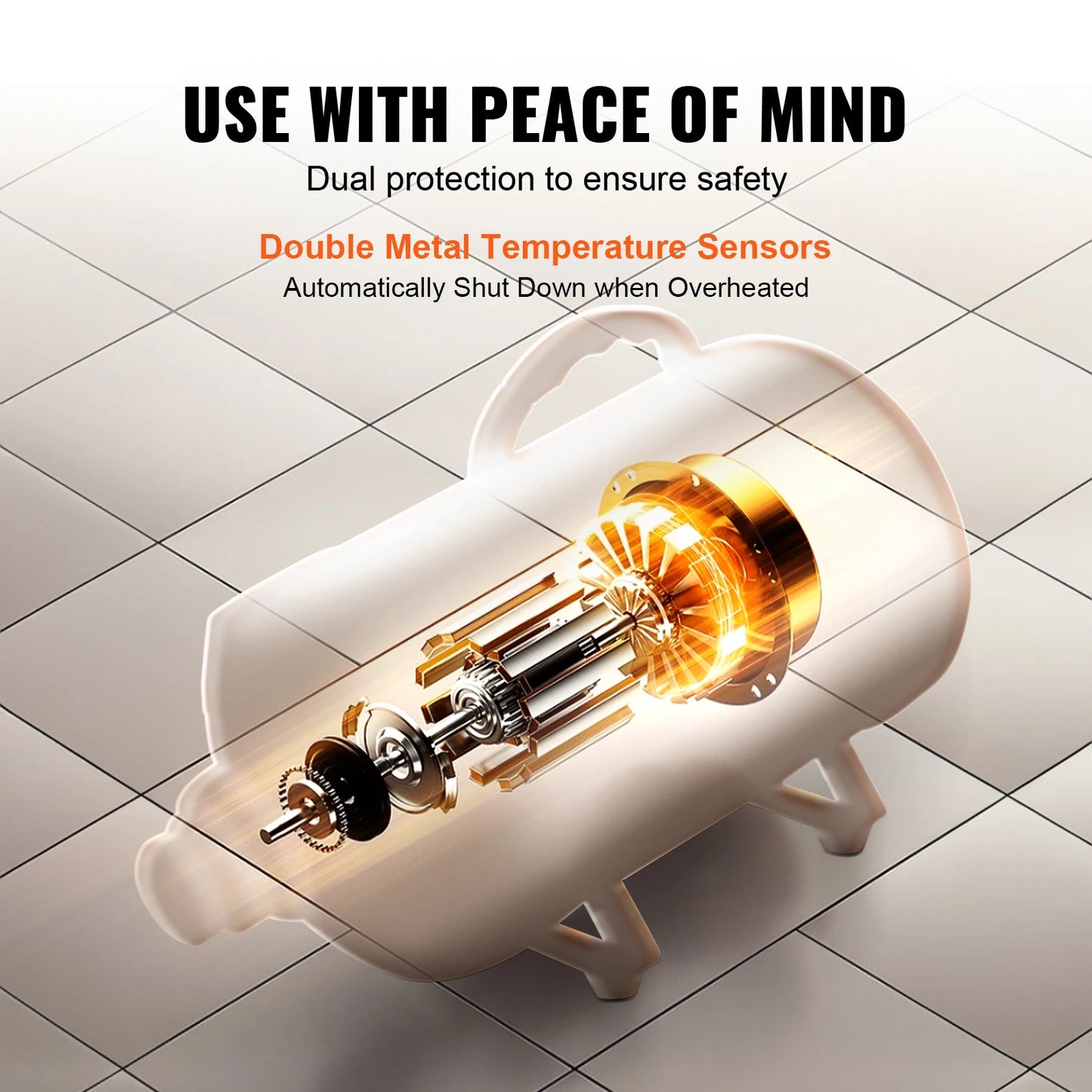 SucceBuy Dog Blow Dryer With Adjustable Temperature And 4 Nozzles