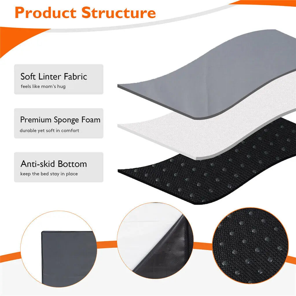 Dog Bed Orthopedic Memory Foam Mattress With Washable Cover